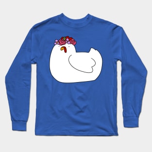 Cute Flower Crown Chicken Long Sleeve T-Shirt